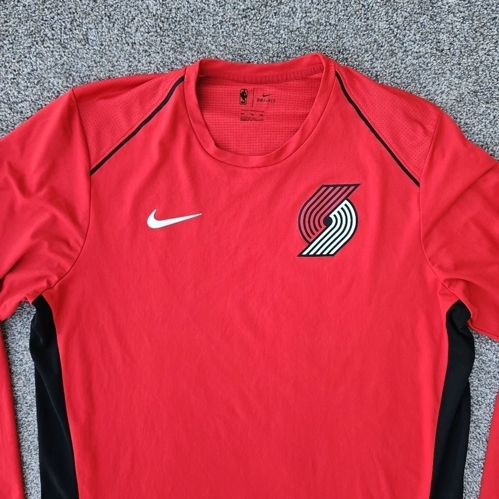 Nike Portland Trail Blazers Red Elite Shooter Performance Long Sleeve TShirt XLT
